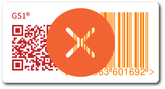 Example of a red and orange QR Code and EAN-13 barcode