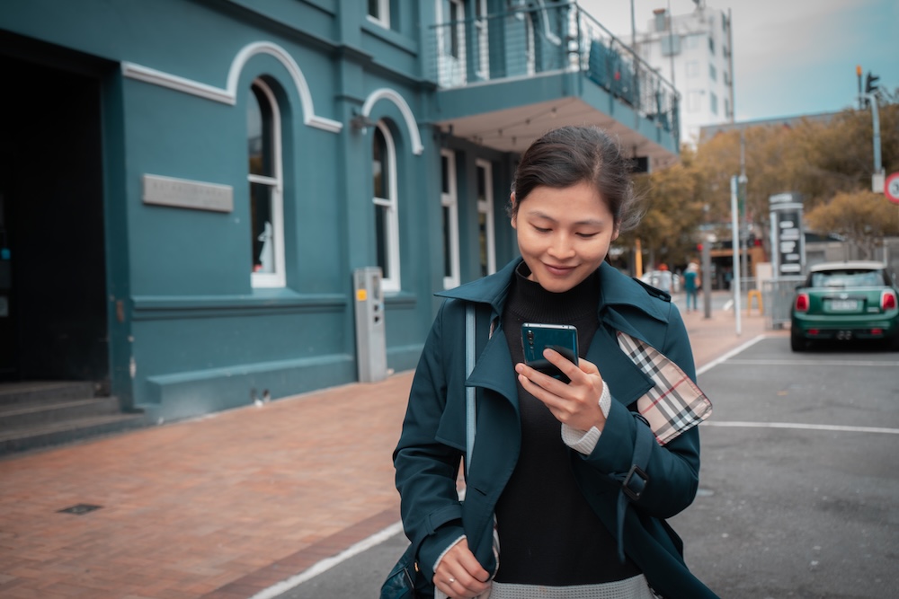 Person using a digital service at home